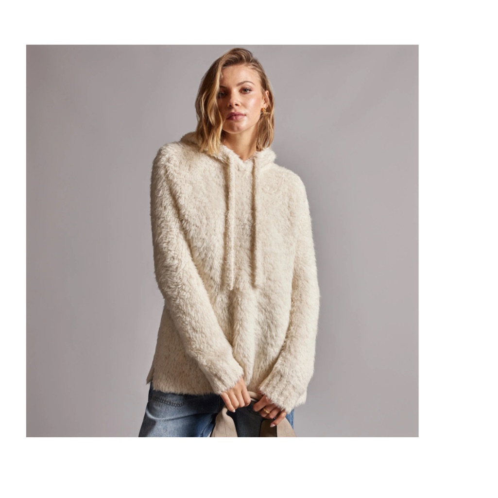 James Perse Wool Blend Sherpa Hoodie